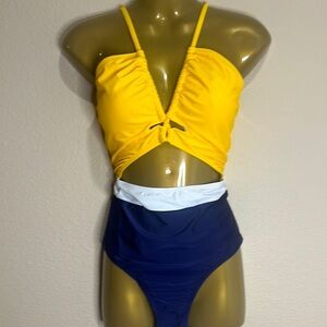 CUPSHE Colorblock Cutout One-Piece Swimsuit, Size L, NWT